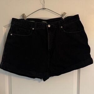 wild fable Black Cuffed Denim Shorts